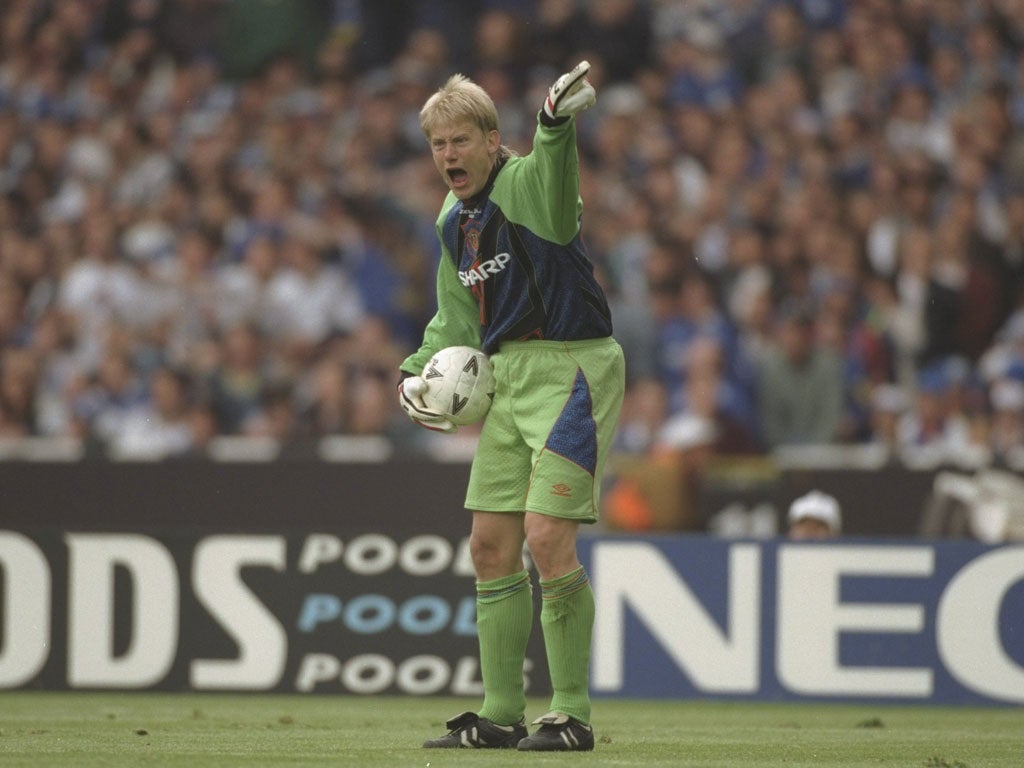 <b>Peter Schmeichel</b><br/>
In goal the Manchester United stopper who made nearly 300 Premier League appearances for the Red Devils. During the Dane's time at Old Trafford, he won the league five times and was known for letting his defenders know when they had made a mistake.
