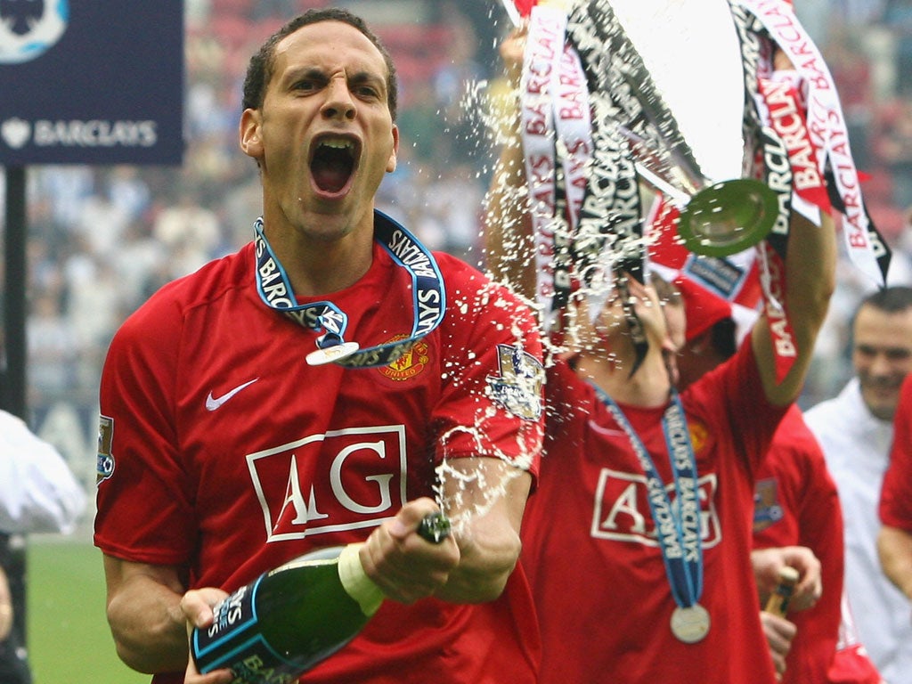 Ferdinand won six Premier League titles with Manchester United