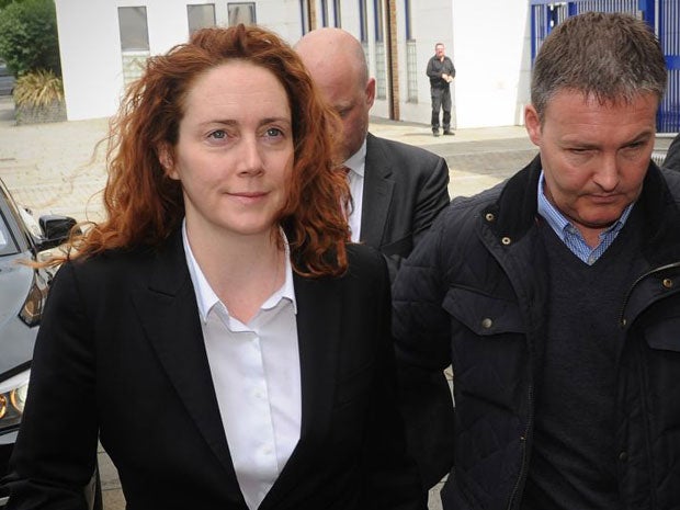 Rebekah Brooks arrives at Lewisham police station in south London today