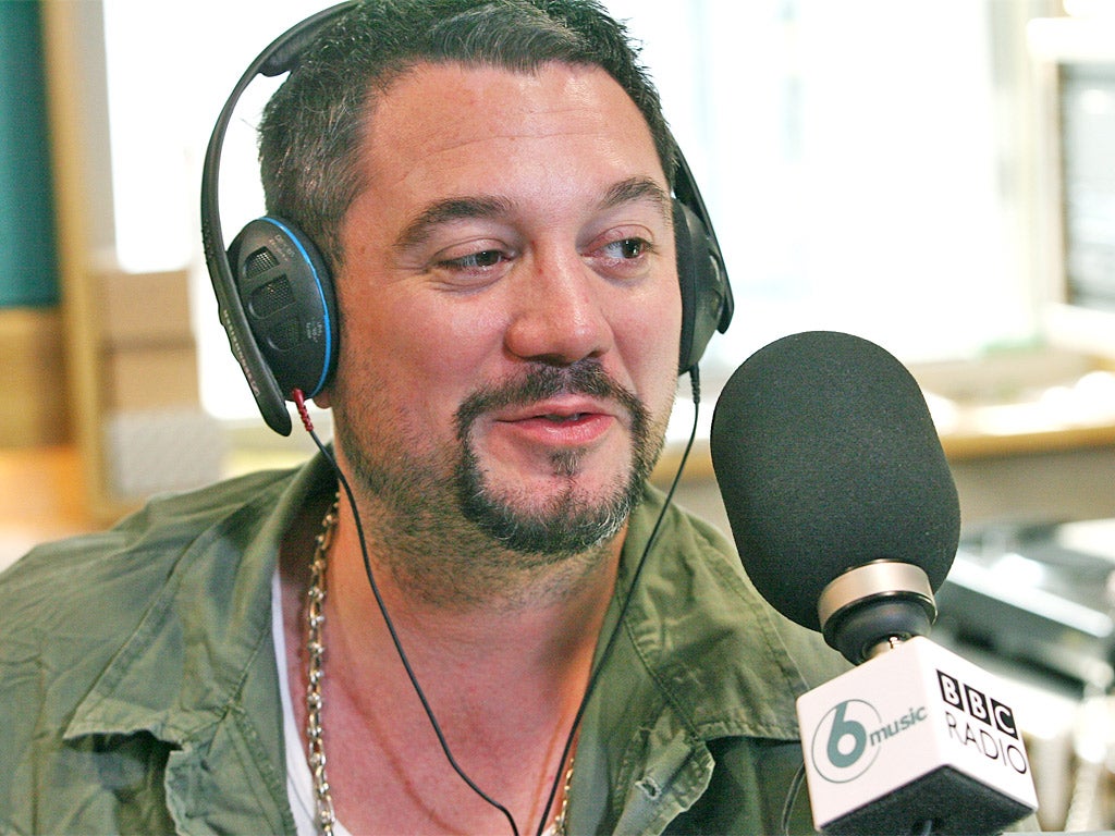 Huey Morgan recording his BBC 6 Music show