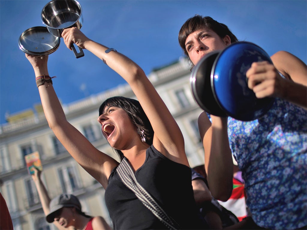 Members of the 15-M Indignados movement in Madrid