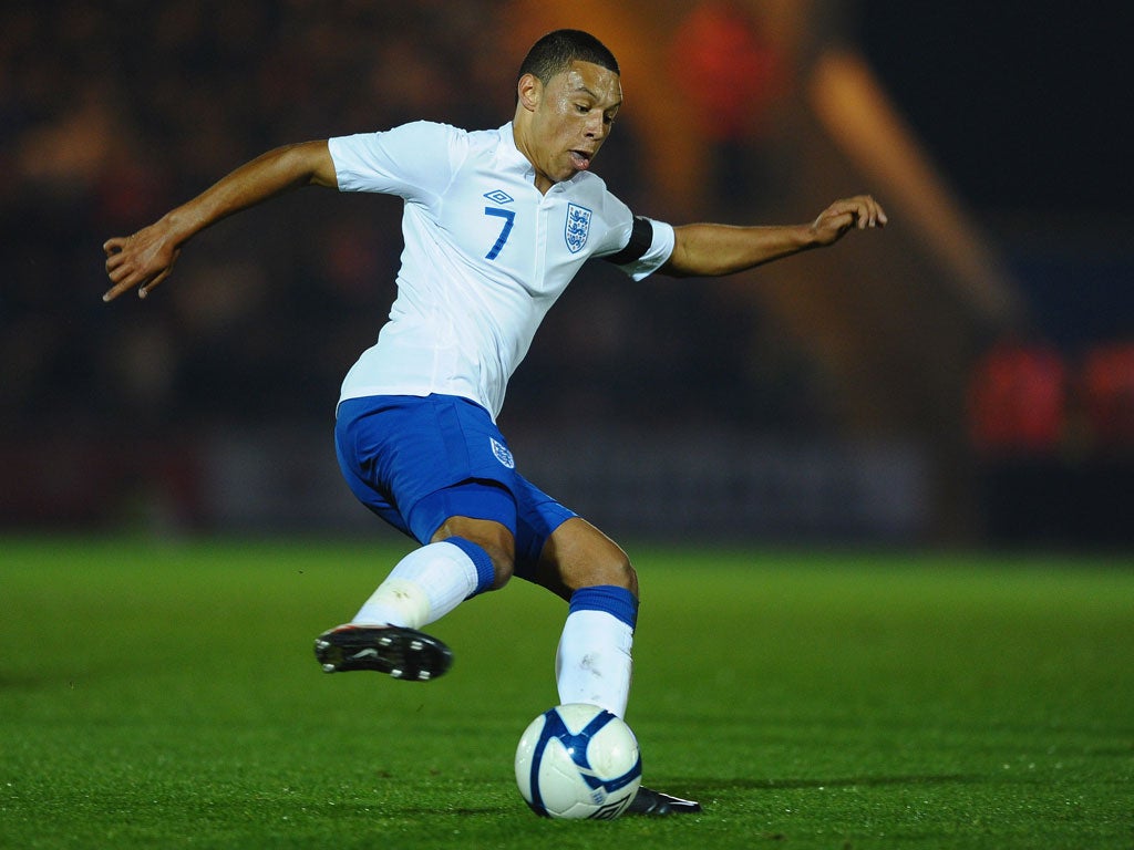 Alex Oxlade-Chamberlain (Arsenal) Age 18 Caps 0 England moment: Scores hat-trick for England under-21s against Iceland in Reykjavik.