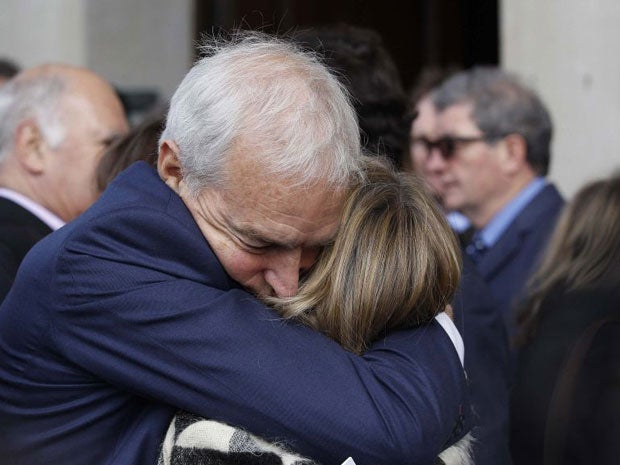 Jon Snow at the memorial service for Sunday Times journalist Marie Colvin