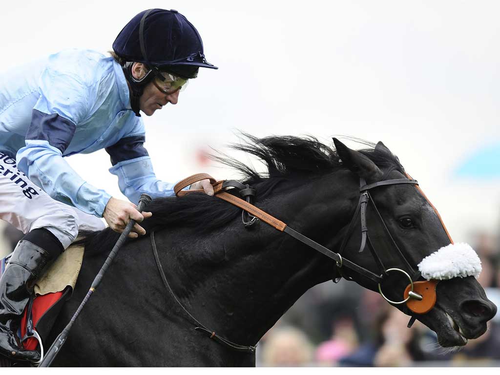 Jimmy Fortune rides Bonfire to win the Dante Stakes at York yesterday