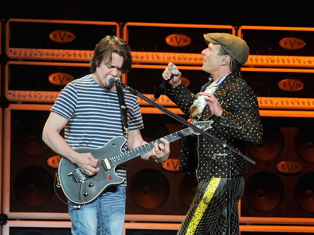 Van Halen's David Lee Roth (right) and Eddie Van Halen perform