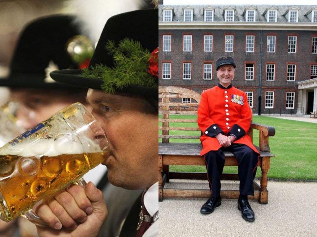 Culture clash: Oktoberfest in Munich and a Chelsea pensioner