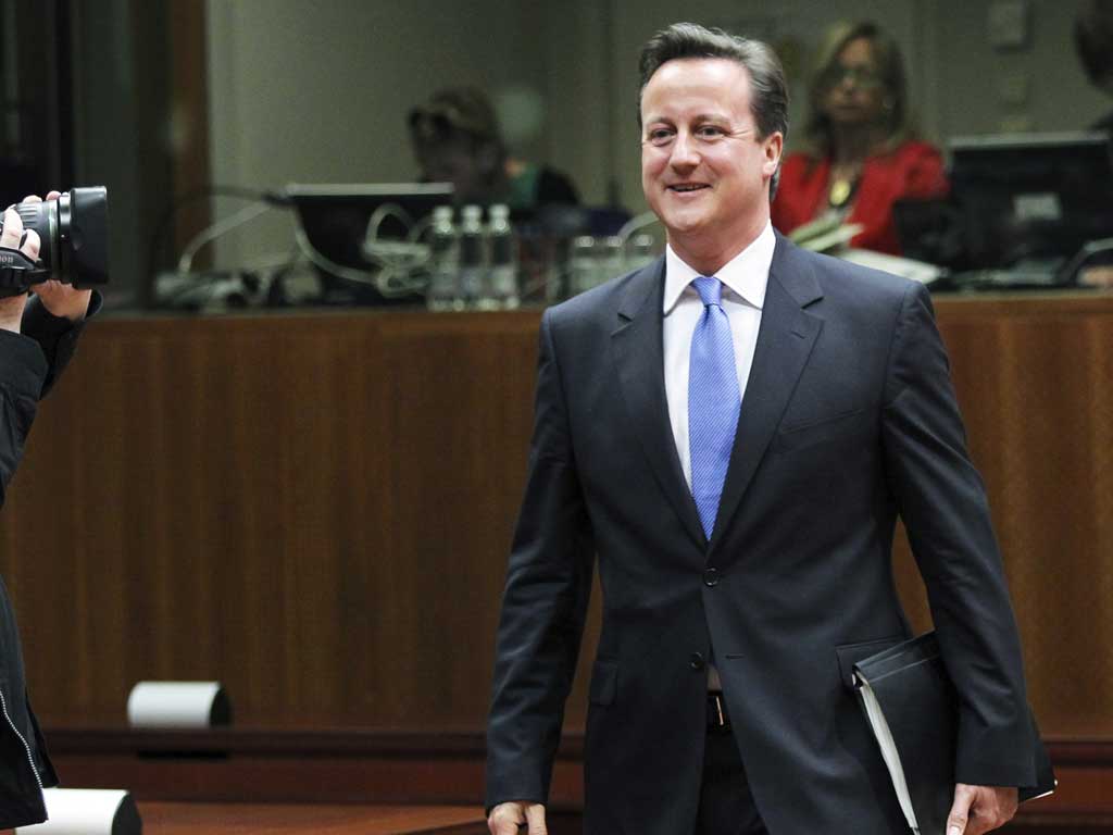 David Cameron arrives at the EU summit in Brussels