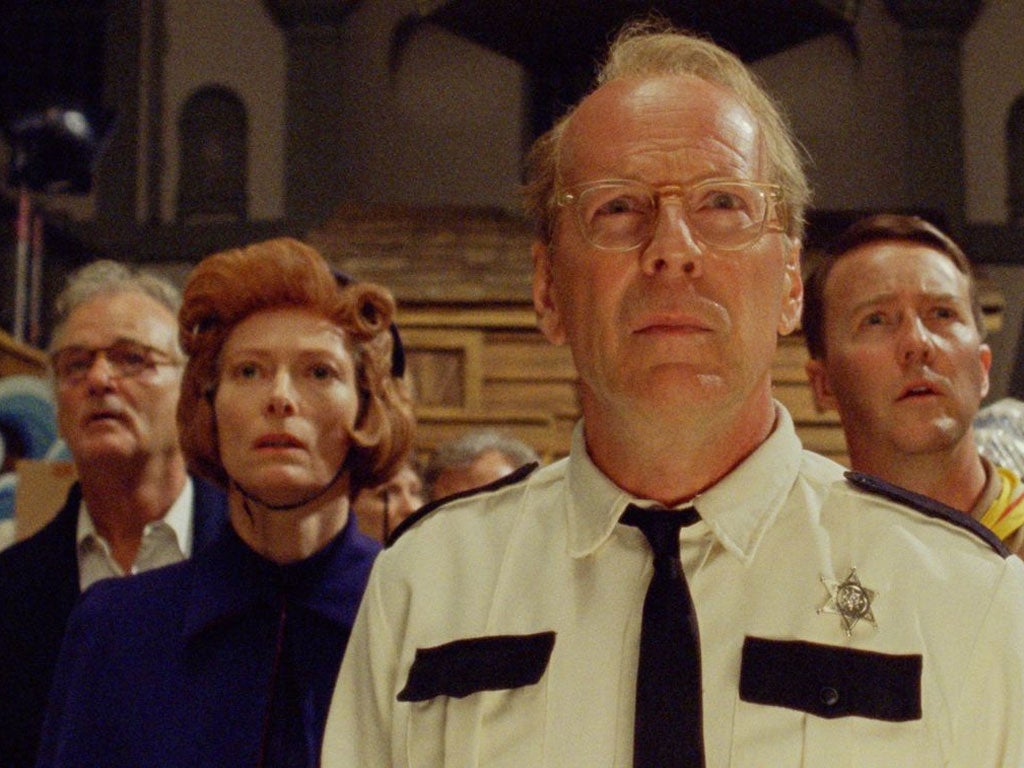 Bruce Willis plays a sheriff leading a search party in 'Moonrise Kingdom'