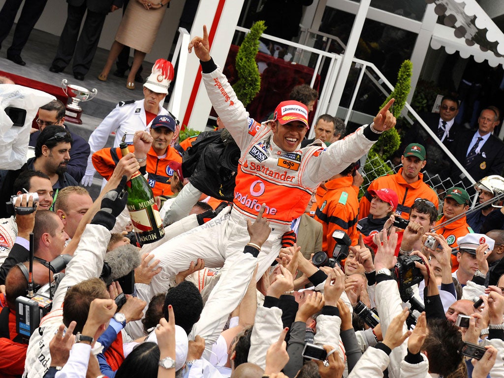 <b>2008</b><br/>
 
Lewis Hamilton overcame a puncture to claim his first Monaco Grand Prix victory in a race of changing weather conditions. Hamilton's rear puncture came on lap six, when, running second after starting third in the 78 lap race he slid off in worsening rain and limped back to the pits. The puncture forced his Mclaren team to fuel him for a long stint and he benefited from a safety car period and showed incredible pace and fortitude, often lapping a second quicker that the rest of the field to seal what he called his "greatest victory".
