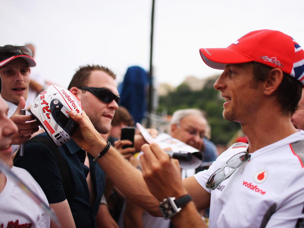 Jenson Button meets the fans in Monte Carlo