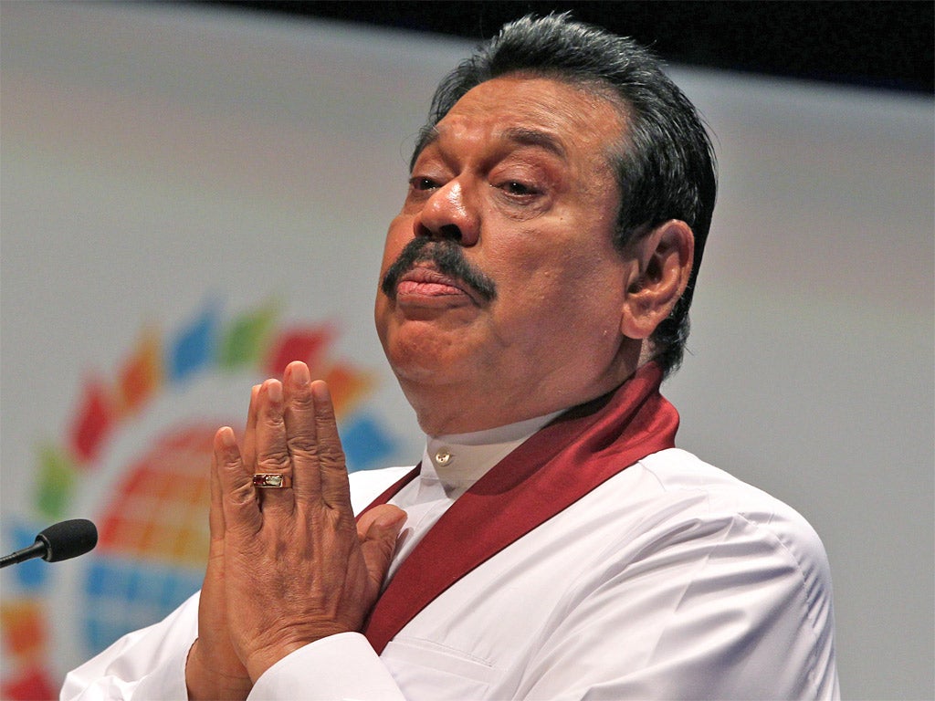 Sri Lanka's President Mahinda Rajapaksa