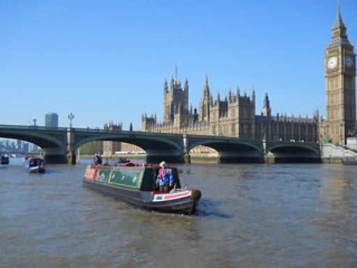 Narrowboats from St Pancras Cruising Club rehearsing for the flotilla