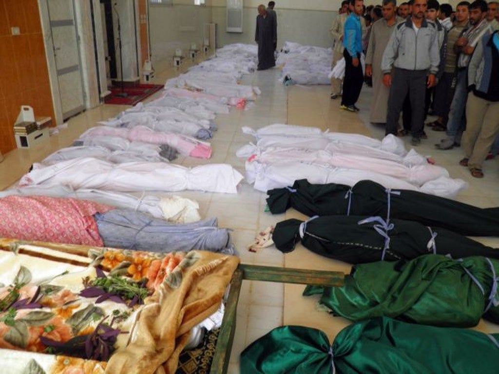 25 May 2012: The most shocking atrocity of the conflict was the
massacre of 100 people, including children, in Houla