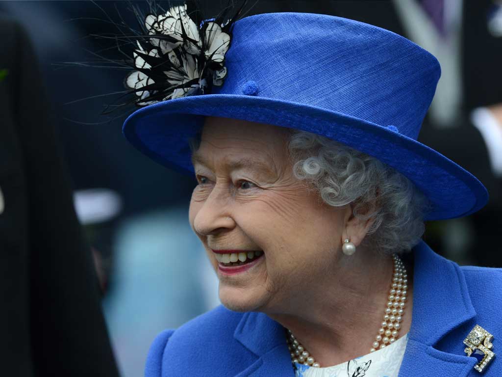 <b>2012</b>
<br />The Queen enjoys a day at the Epsom Derby yesterday, during which she watched the Diamond Jubilee Coronation Cup