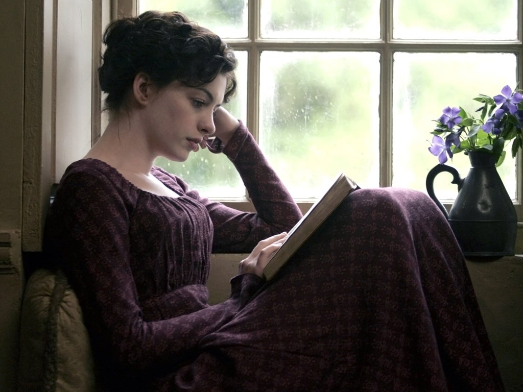 Anne Hathaway as Jane Austen in Becoming Jane