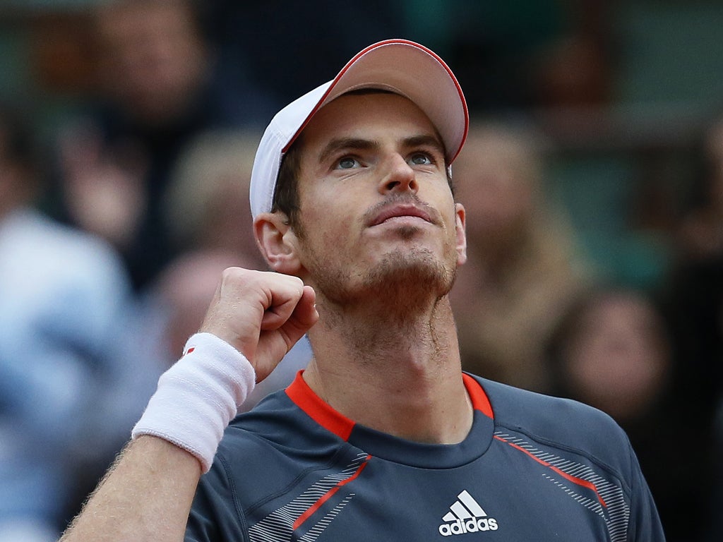 Murray celebrates his win over Gasquet