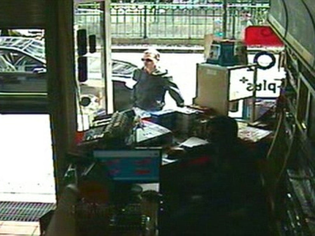 Luka Magnotta seen outside the internet cafe in which he was eventually arrested