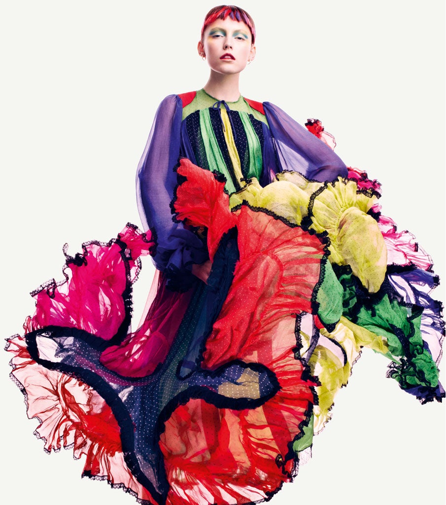 Long silk rainbow dress, £7,560, by Meadham Kirchhoff, autumn 2012, from Harvey Nichols, harveynichols.com