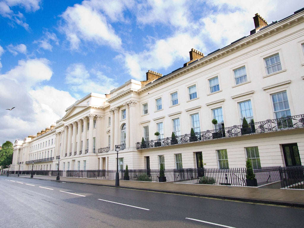 Cornwall Terrace, in London, where every home sold has reportedly gone to an offshore company, reducing the tax burden for buyers