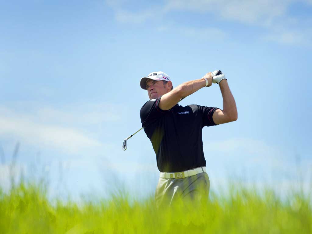 Lee Westwood on his way to a convincing five-stroke victory at the Nordea Masters in Stockholm