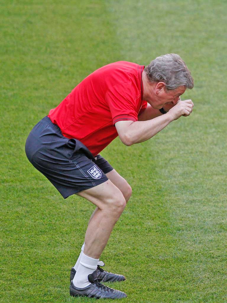 Roy Hodgson at training yesterday