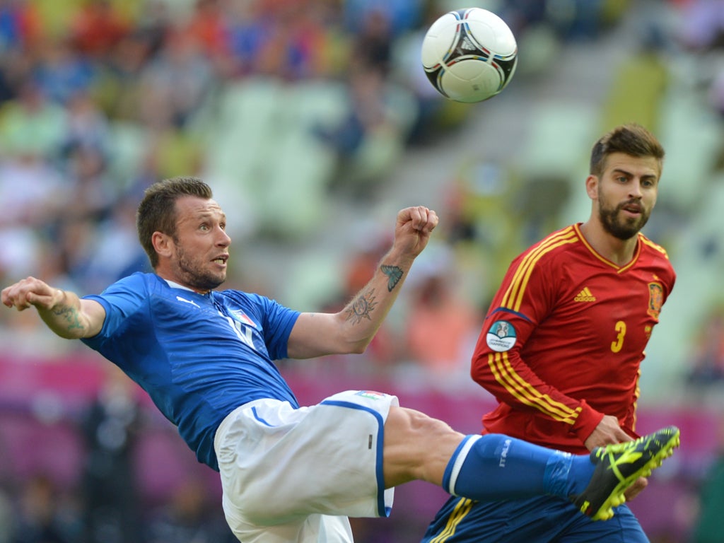 Antonio Cassano Looked lively up top and came close to finding the net in the first half. 7