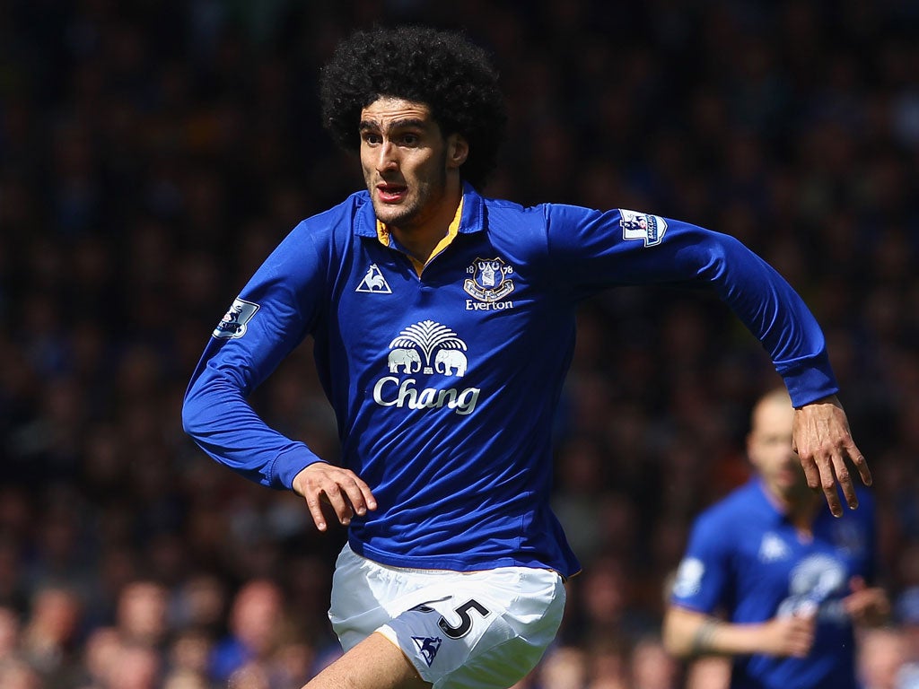 Everton midfielder Marouane Fellaini