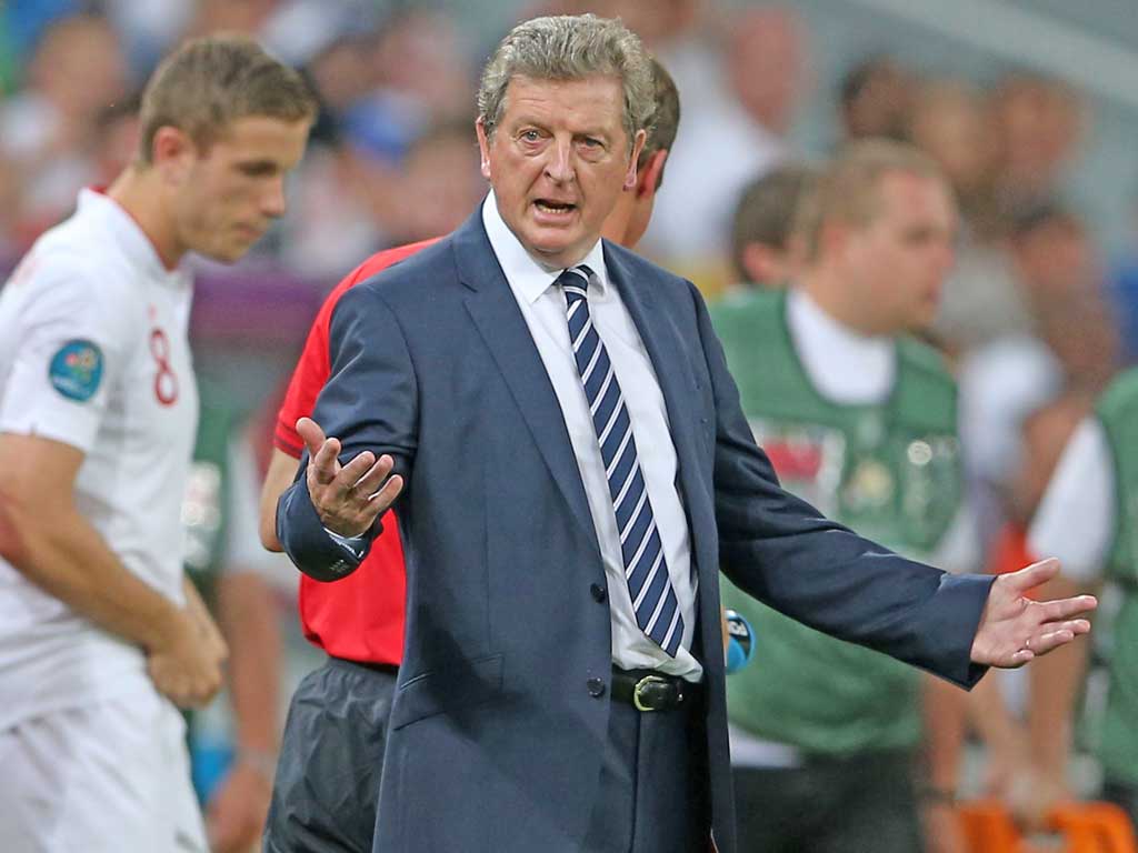 Roy Hodgson makes his point from the touchline