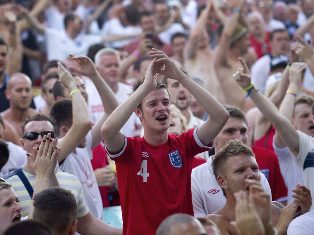 England fans at Euro 2012