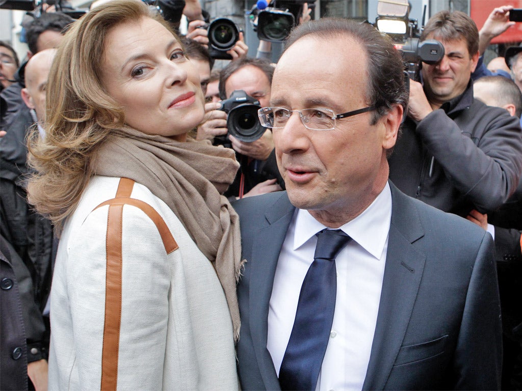 President François Hollande with his companion Valérie Trierweiler