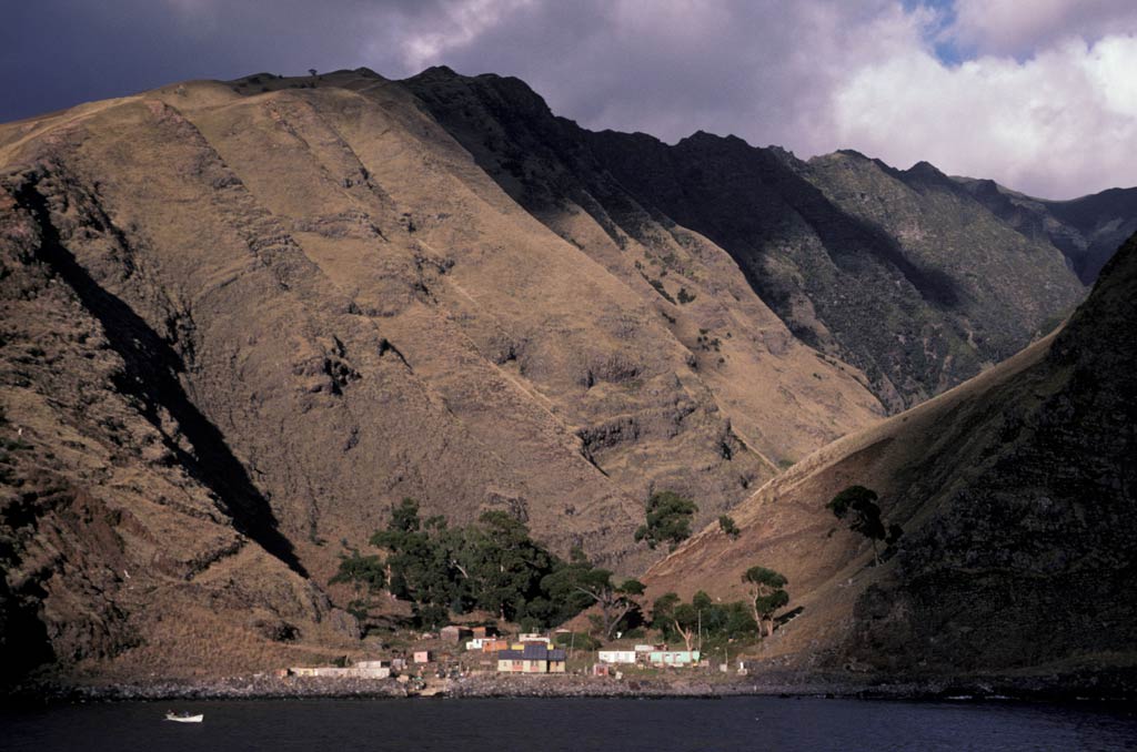 Bleak houses: Selkirk Island, where Franzen watched birds, in the South Pacific