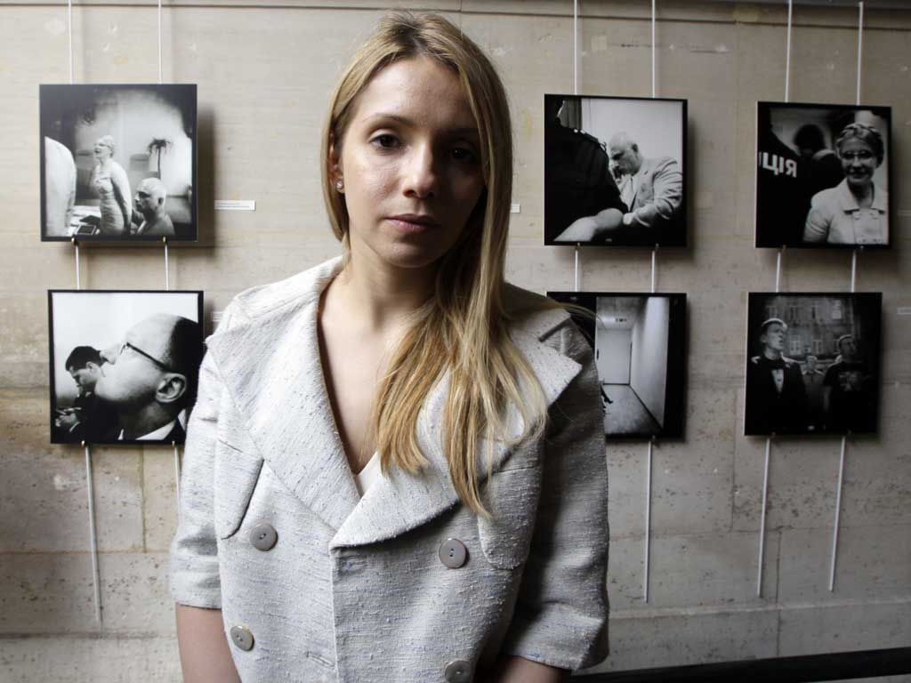 Yulia Tymoshenko's daughter, Eugenia at the exhibit today