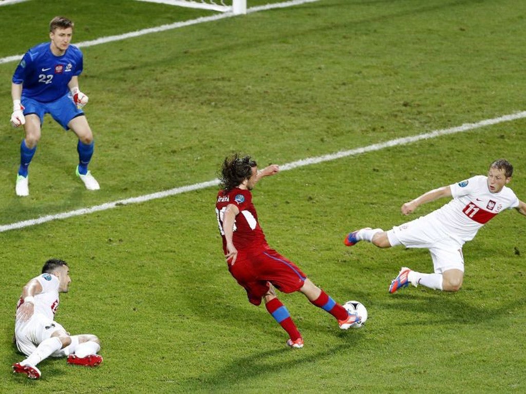 Petr Jiracek's second-half goal ensured the Czech Republic squeaked into the quarter-finals