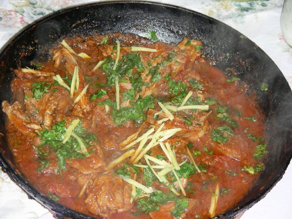 Balti gosht, a type of chicken curry