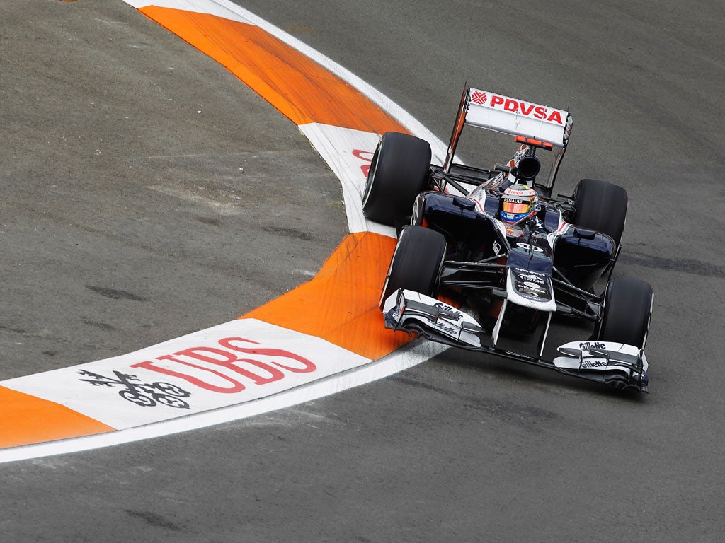 Pastor Maldonado in action in Valencia