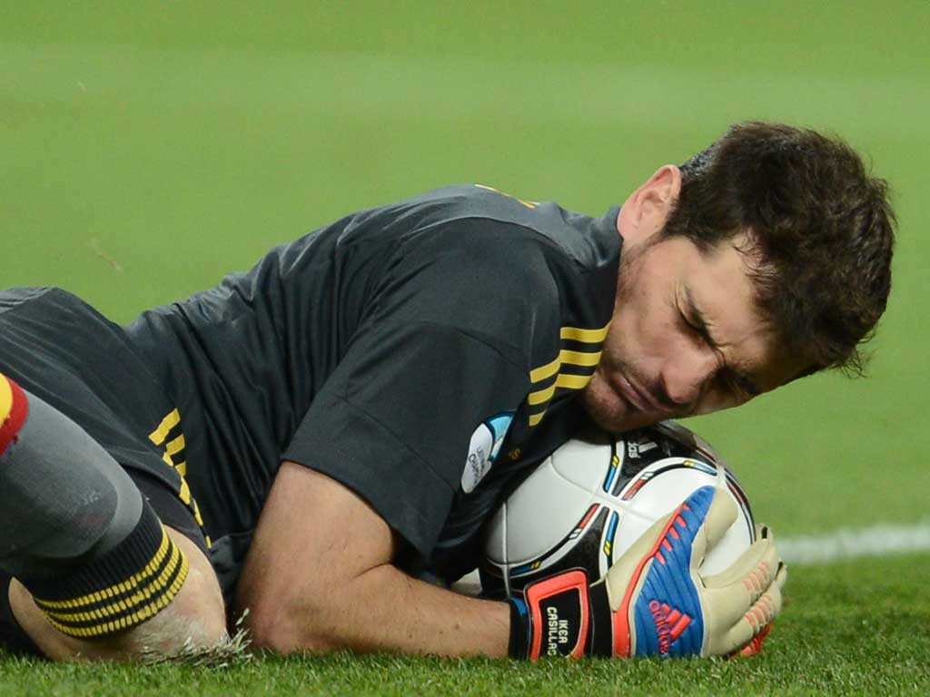 <b>SPAIN</b><br/>

<b>Iker Casillas: </b> The Real Madrid star (pictured) was relatively untroubled throughout, though he made good saves to deny Yohan Cabaye in the first half and Franck Ribery during the second period. 6/10
<br /><b>Alvaro Arbeloa: </b> Found plenty of space on the right-hand flank but lacked the guile to really exploit the freedom afforded to him by France. Not always able to contain Franck Ribery. 6/10
<br /><b>Gerard Pique: </b> An impressive performance from the Barcelona centre-back. Pique shut out Benzema whenever the French looked to cross and looked assured with the ball at his feet. 7/10
<br /><b>Sergio Ramos: </b> Strong when he needed to be and able to frustrate both Franck Ribery and Karim Benzema. 7/10
<br /><b>Jordi Alba: </b> Burst forward and crossed well for Spain’s opener. More of an attacking threat than Arbeloa and kept Mathieu Debuchy pretty quiet. 7/10