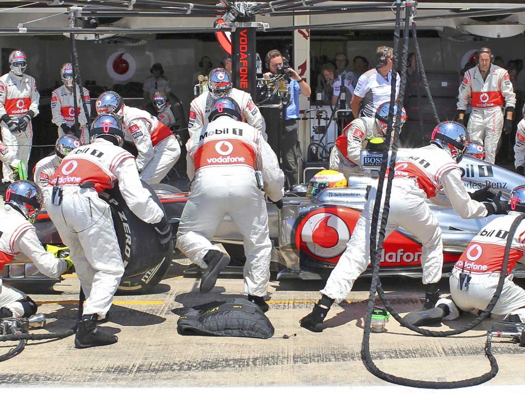 Lewis Hamilton suffered a pit stop nightmare before his race came to an abrupt end
