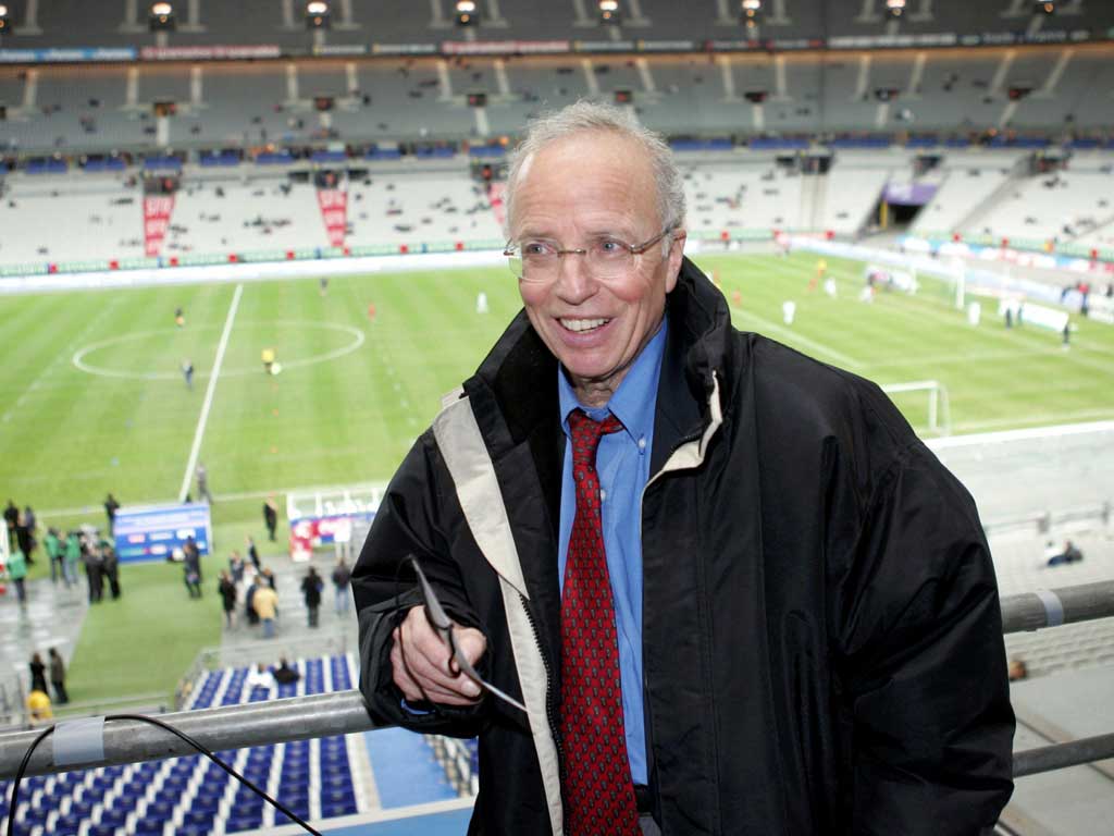 The voice of French football: Roland at the Stade de France in 2004