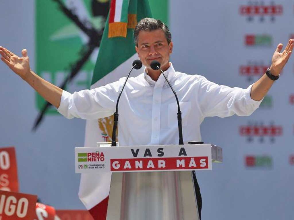 Enrique Peña Nieto, presidential candidate at a rally in Mexico City on Sunday