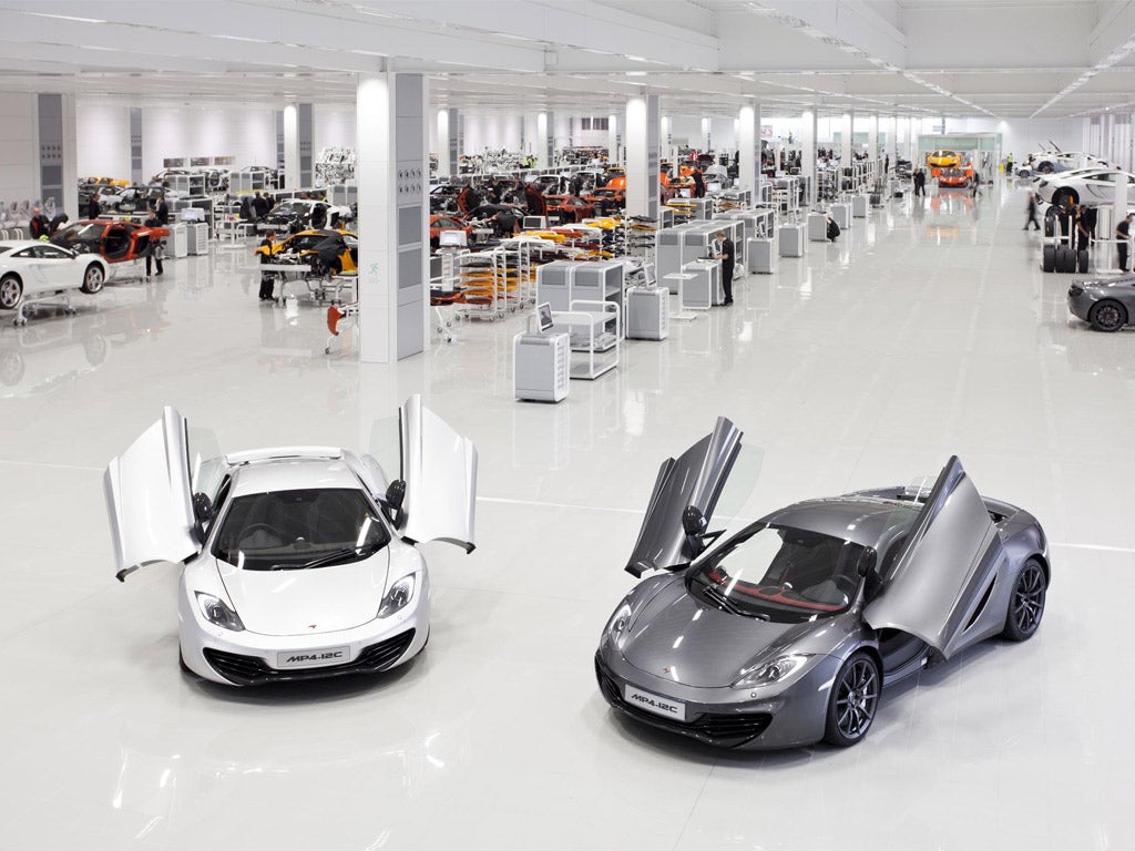 The McLaren production line near Woking