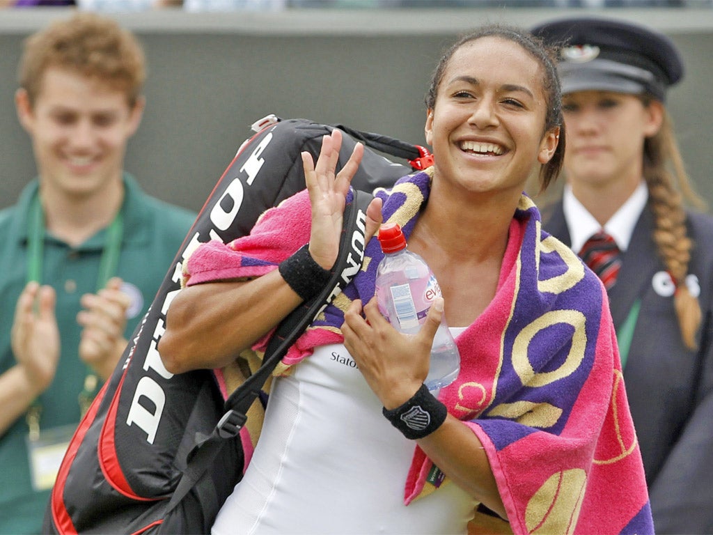 Heather Watson savours the acclaim on Court No 2