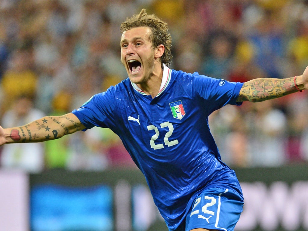 Alessandro Diamanti celebrates knocking out England