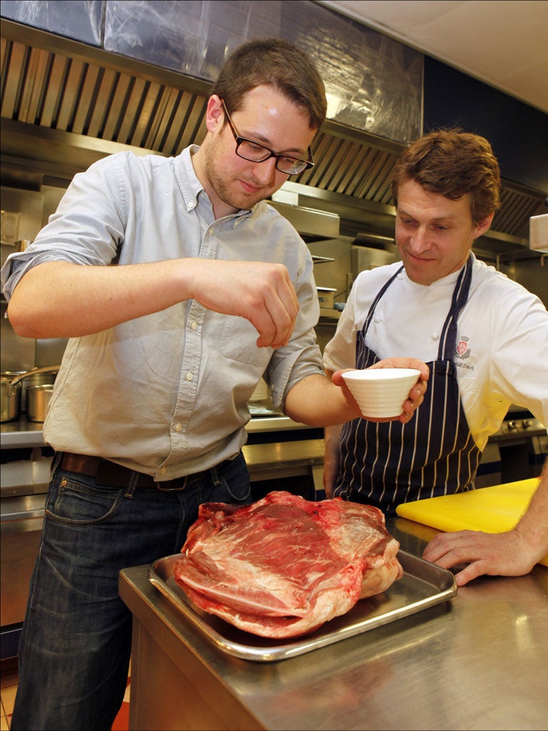 Writer Will Dean (left of main image) with chef Michael Wignal