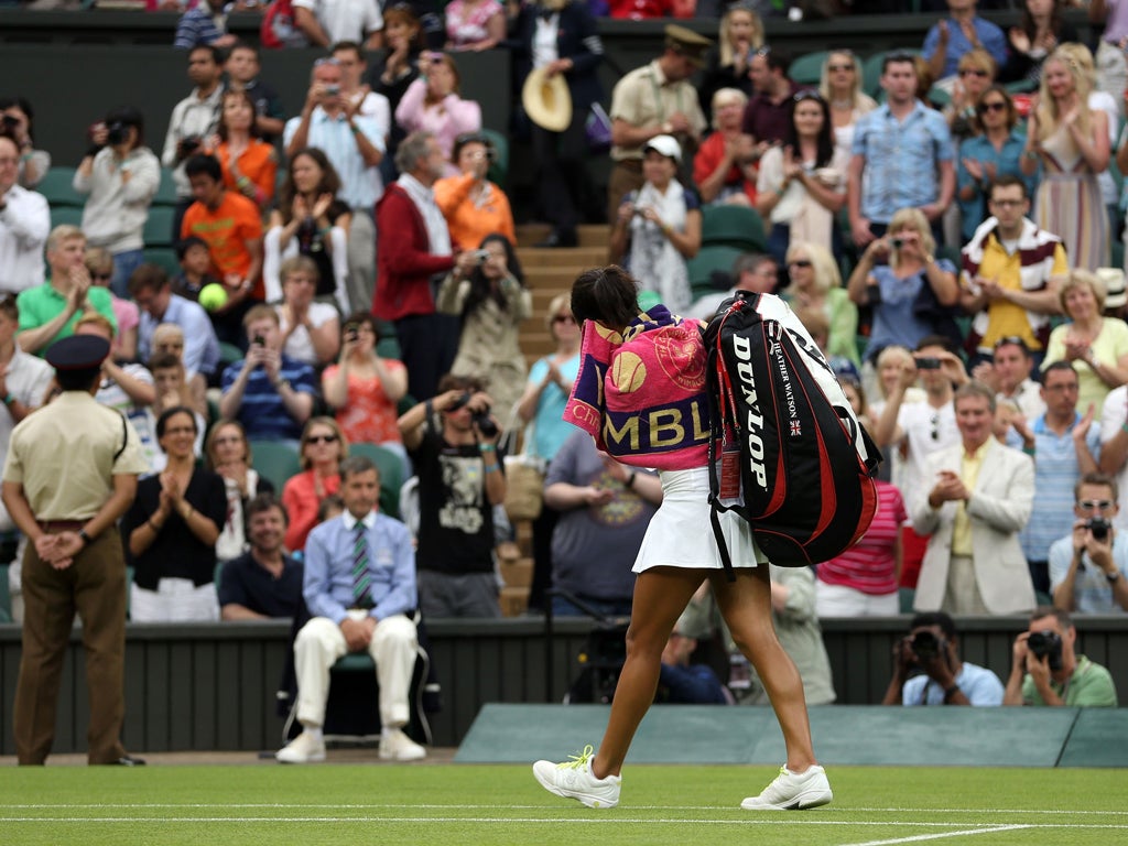 Watson leaves the court after the defeat