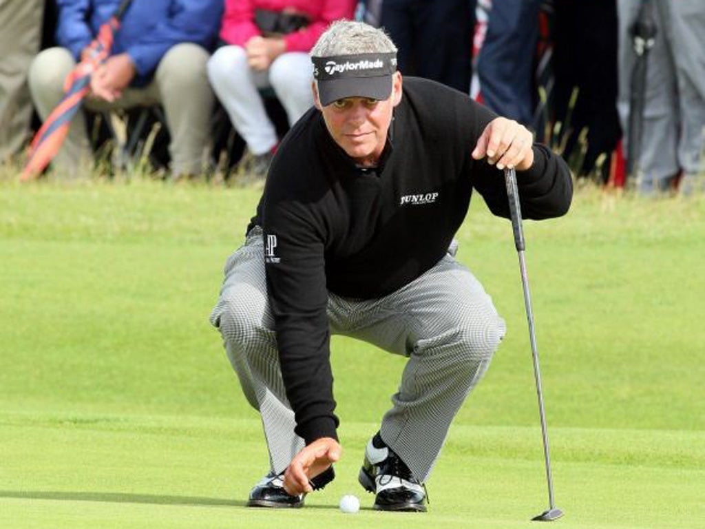 Darren Clarke made a cut after returning from a groin strain