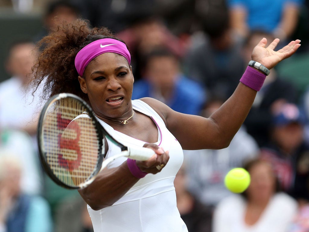 Serena Williams in action at Wimbledon