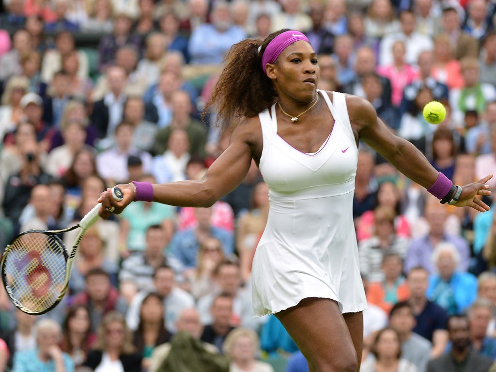 Serena Williams in action at Wimbledon