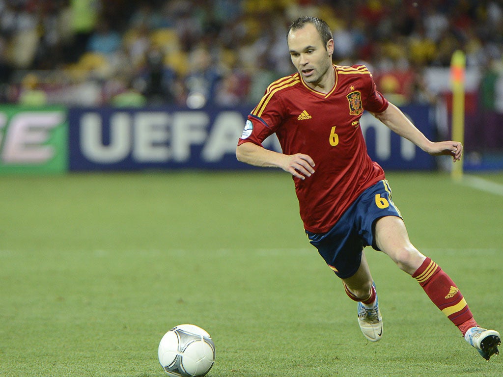 <b>Best player...</b></br>

<b>Andres Iniesta</b>
There were several contenders for this title, and after their display in the final most of them were Spanish. But Iniesta was the creator and midfield maestro that made Spain tick. Los Rojas ‘Tiki Taka’ style of play was emulated by the Uefa Euro 2012 Player of the Tournament. The playmaker’s one assist and no goals do not do justice to the 28-year-old's overall contribution to Vincente del Bosque's side. Andrea Pirlo came close, but his lack of impact in the final meant he was just edged by Iniesta.