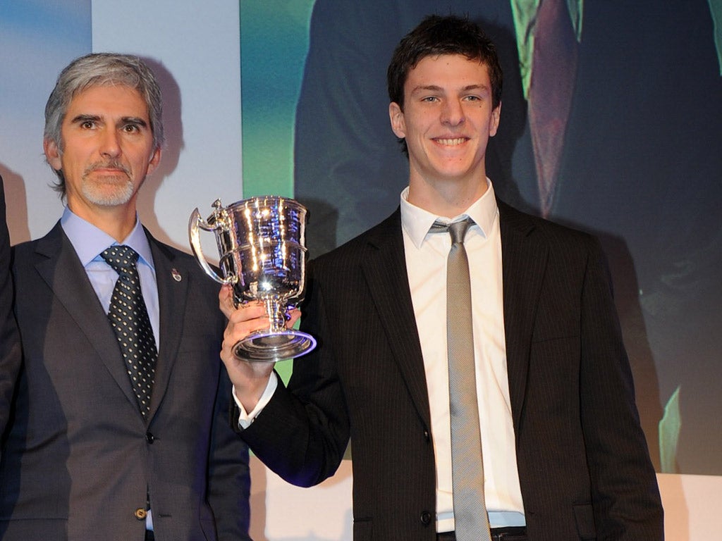 James Calado with F1 legend Damon Hill