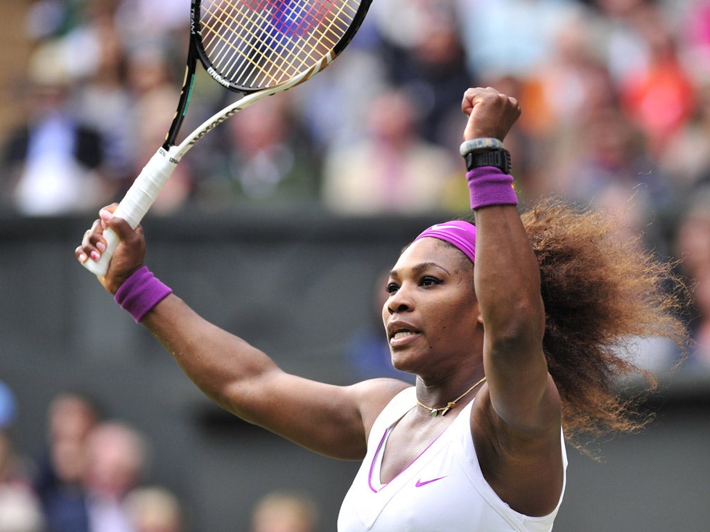 Williams celebrates her victory